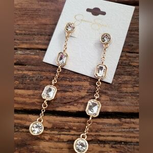 Jessica Simpson Gold and Silver Dangle Earrings